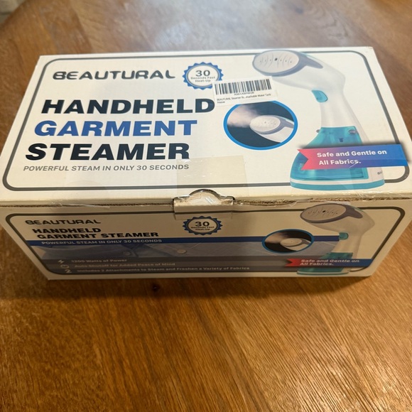 BEAUTURAL Handheld Garment Steamer - White and Blue - Picture 4 of 4